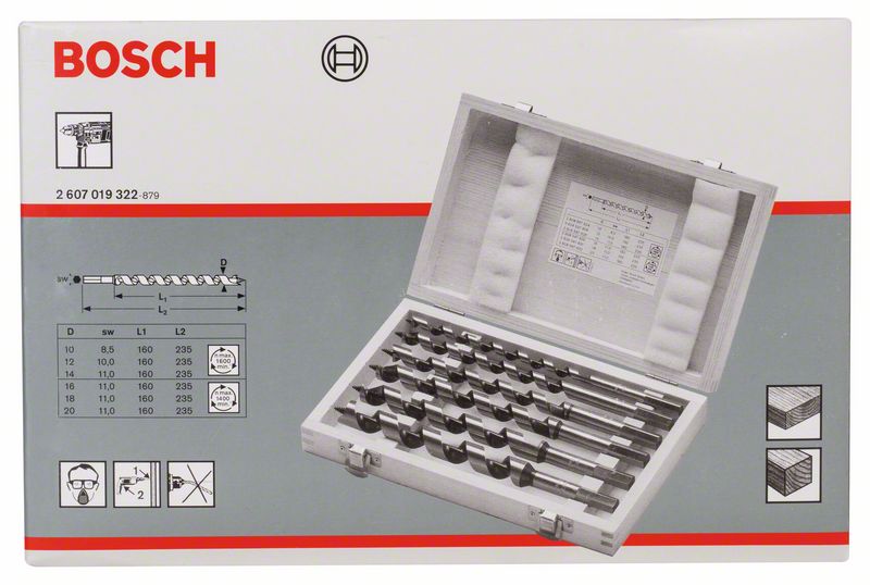 BOSCH Schlangenbohrer-Set, 6-teilig, 10 - 20 mm, 360 mm, 450 mm