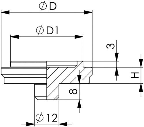 AMF Schraubbockaufsatz Nr.6442 Einsteckzapfen-D.12mm Zentrierplatte AD 45mm AMF