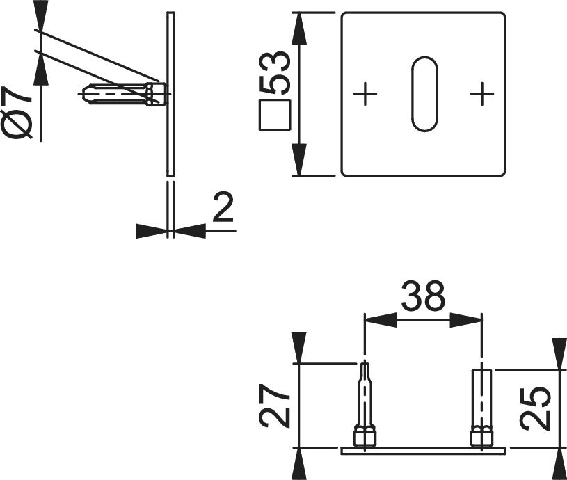 HOPPE® Schlüsselrosettenpaar E848NS, Edelstahl, 11741235