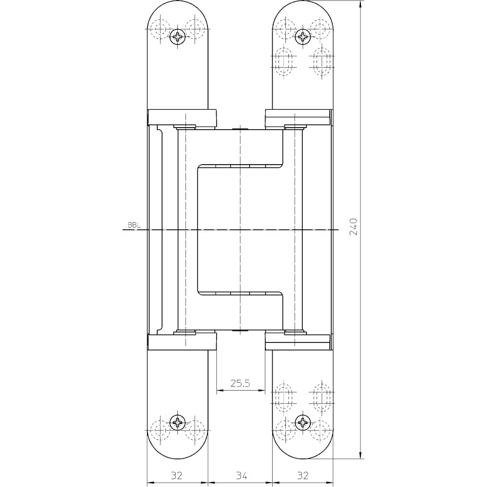 SIMONSWERK Verdecktliegendes Türband TECTUS® TE 640 3D A8 FR