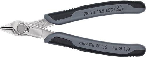 KNIPEX Elektronik-Seitenschneider Super-Knips® L.125mm Form 6 Facette nein brün.KNIPEX