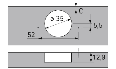 HETTICH Sensys Winkelscharnier W90 ohne integrierte Dämpfung (Sensys 8639 W90), vernickelt, 9088105