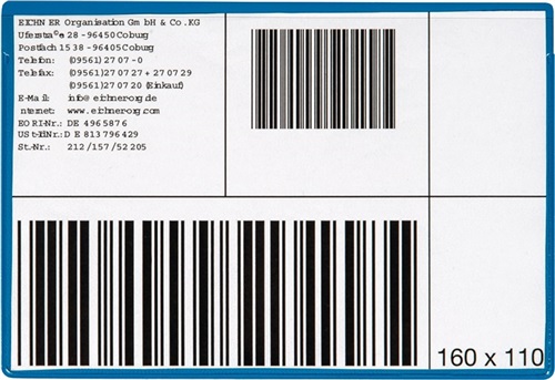 EICHNER Etikettentasche B160xH110mm magn.10St./Pack EICHNER