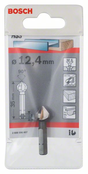 BOSCH Kegelsenker mit Sechskantschaft, 12,4 mm, M 6, 35 mm, 1/4 Zoll