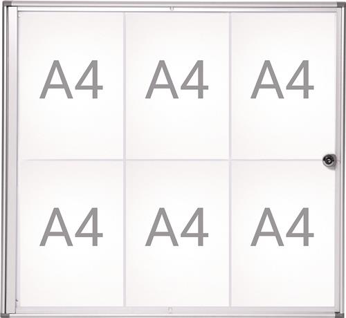 MAUL Schaukasten 6xA4 B710xH651mm abgeschrägte Ecken f.Innenber.MAUL