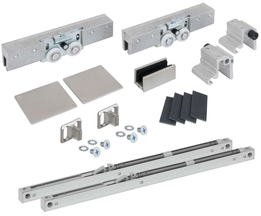 HERMAT Schiebetürbeschlag SAN REMO 9170.GKT/SAFE/80D/GLAS, Aluminium