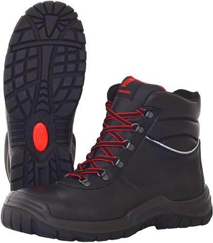 NITRAS Sicherheitsstiefel POWER STEP MID+ Gr.45 schwarz S3 HRO SRC EN20345 Volleder