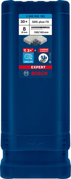 BOSCH EXPERT SDS plus-7X Hammerbohrer, 8 x 100 x 165 mm, 30-tlg.. Für Bohrhämmer