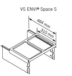 Abfalltrennsystem, ENVI-Space S, 600er, 2x15,5 l, lavagrau Vauth Sagel