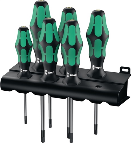 WERA Schraubendrehersatz 367/6 TORX BO 6-tlg.TORX® m.Bohr.2K-Griff Rundkl.WERA