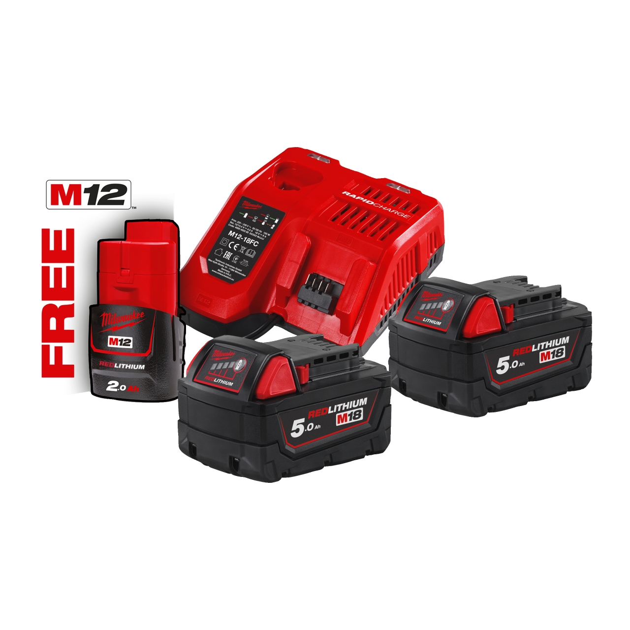 MILWAUKEE Akku Starter Set M18NRG-502 NRG KIT IN2