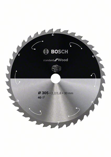 BOSCH Akku-Kreissägeblatt Standard for Wood, 305 x 2,2/1,6 x 30, 40 Zähne