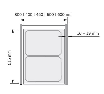 Abfalltrennsystem, ENVI-Space XX Pro, 450er, 2x35 l, lavagrau Vauth Sagel