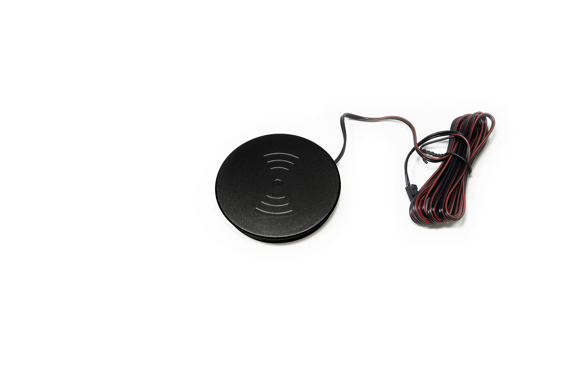 L&S Wireless Charger, sichtbarer Einbau, 68mm, input 12V / output 5V max. Ladestrom 2A, schwarz RAL9005