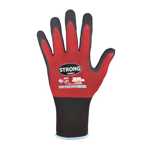 STRONGHAND Handschuhe PRECISOR Gr.9 rot/schwarz EN 420/EN 388 PSA II STRONGHAND