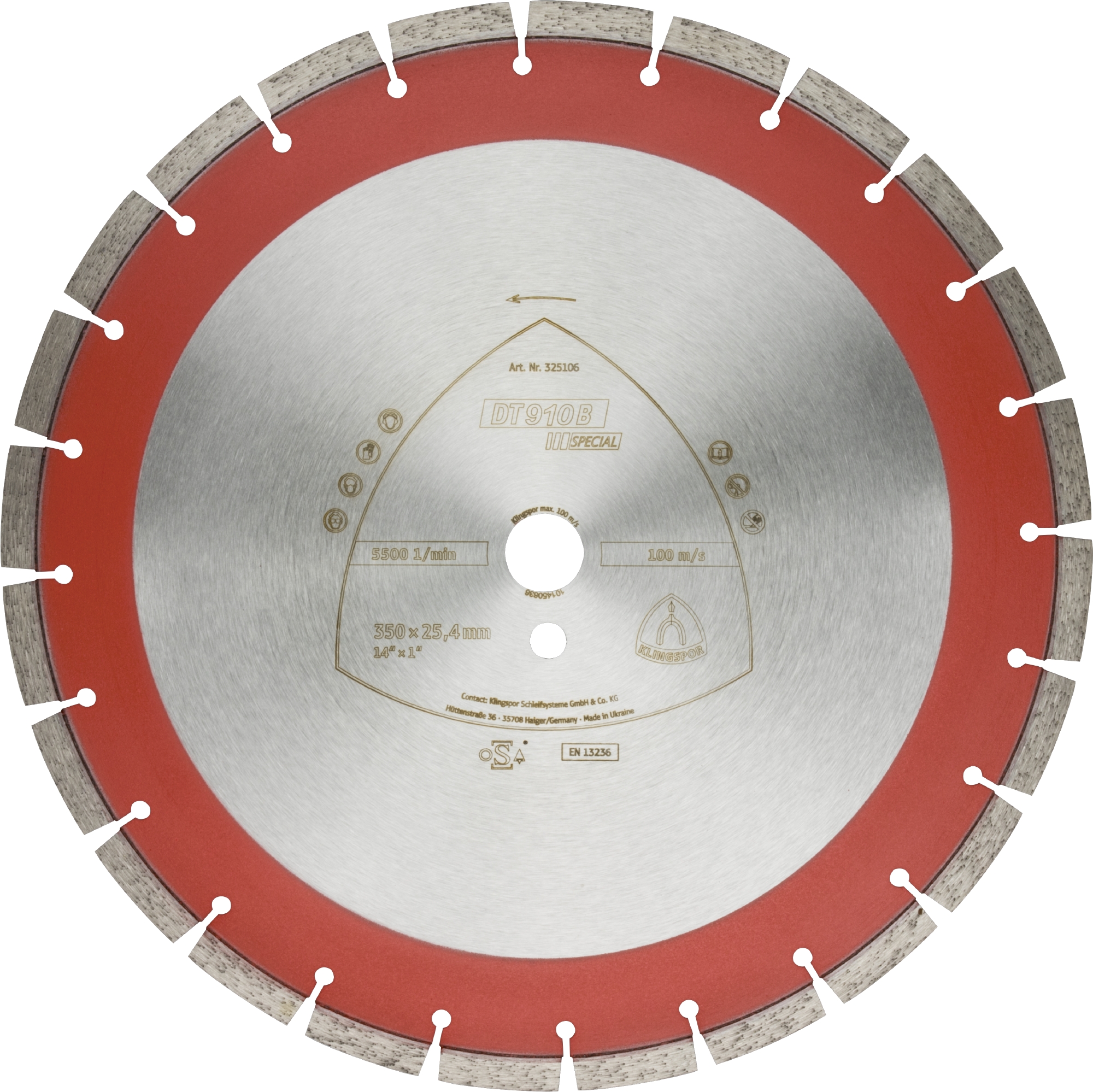 KLINGSPOR Diamanttrennscheibe DT 910 B Special, 450 x 25,4