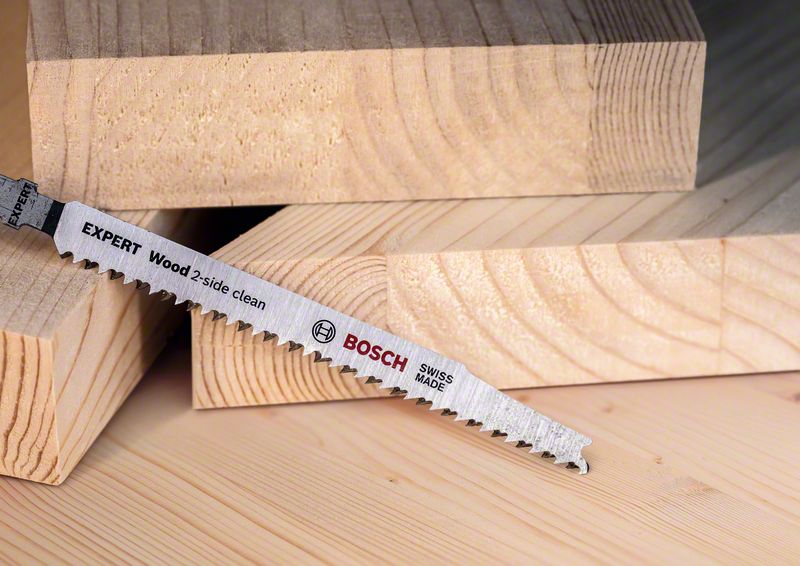 BOSCH EXPERT ‘Wood 2-side clean’ T 308 B Stichsägeblatt, 100 Stück. Für Stichsägen