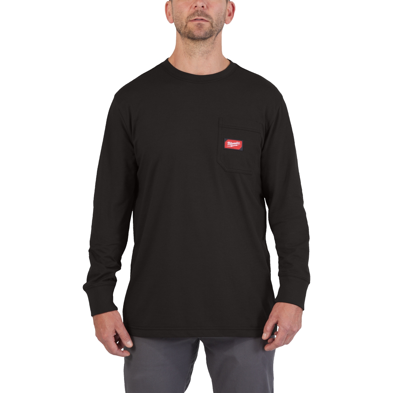 MILWAUKEE Arbeits-Langarm-Shirt schwarz mit UV-Schutz WTLSBL-L