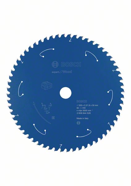 BOSCH Akku-Kreissägeblatt Expert for Wood, 305 x 2,2/1,6 x 30, 60 Zähne