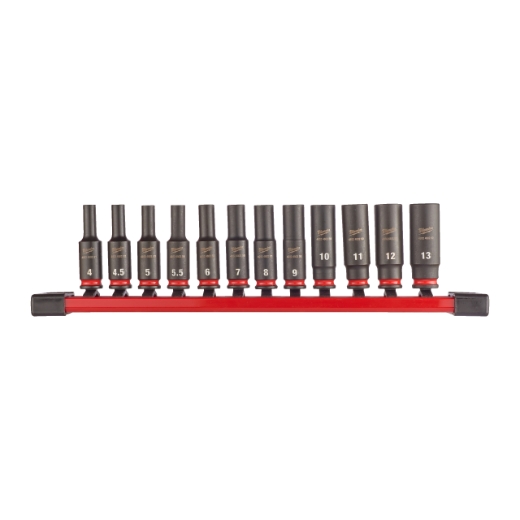 MILWAUKEE Schlagnuss-Set 1/4"lang(12tlg.)SHOCKWAVE