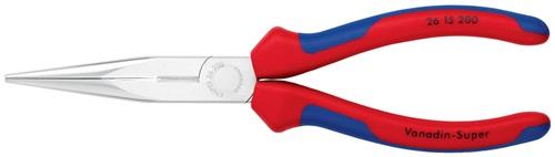 KNIPEX Flachrundzange L.200mm verchr.ger.Mehrkomp.-Hülle KNIPEX