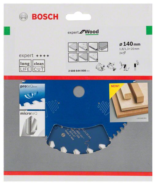 BOSCH Kreissägeblatt Expert for Wood, 140 x 20 x 1,8 mm, 24