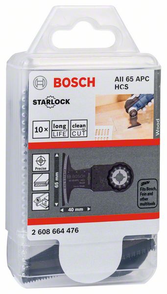 BOSCH HCS Tauchsägeblatt AII 65 APC Wood, 40 x 65 mm, 10er-Pack