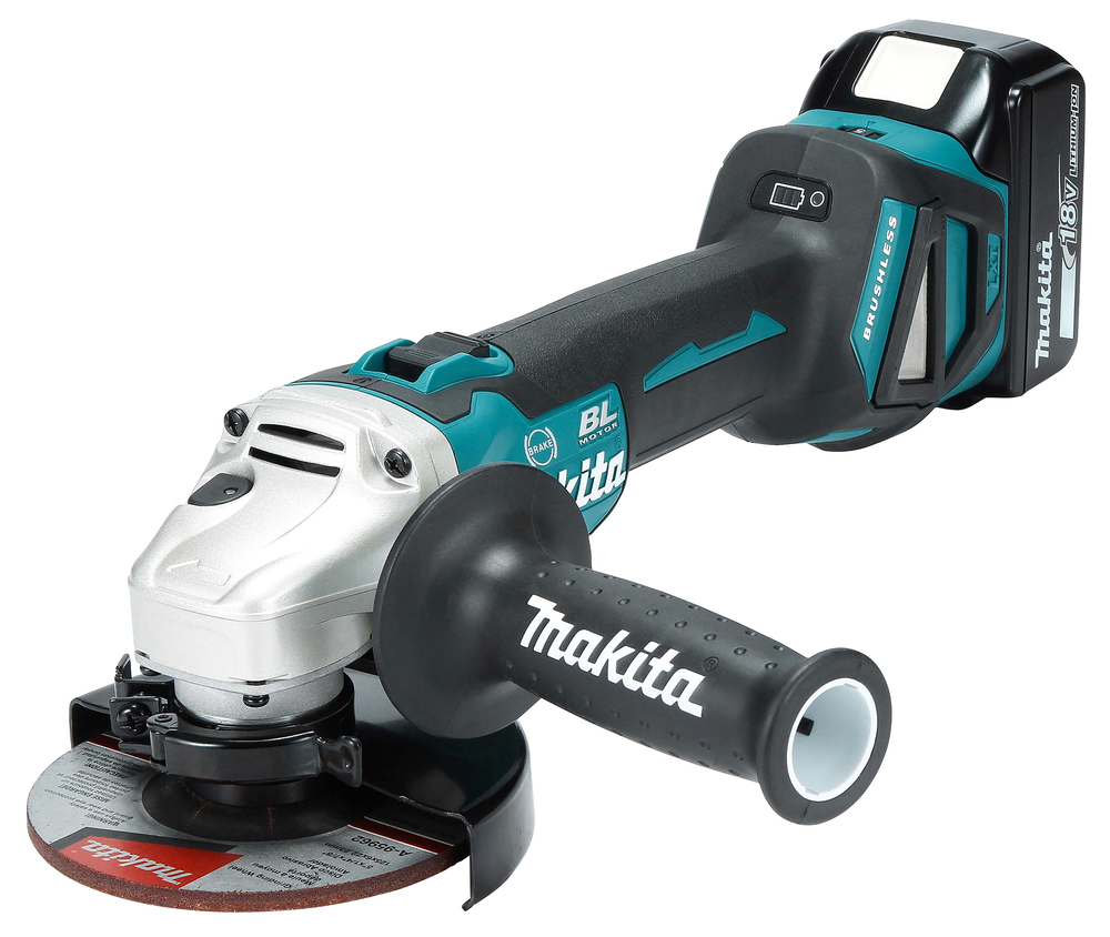 Makita Akku-Winkelschleifer 18V, 5,0, 3x 5,0 Ah Akkus und Ladegerät, DGA513RT3J