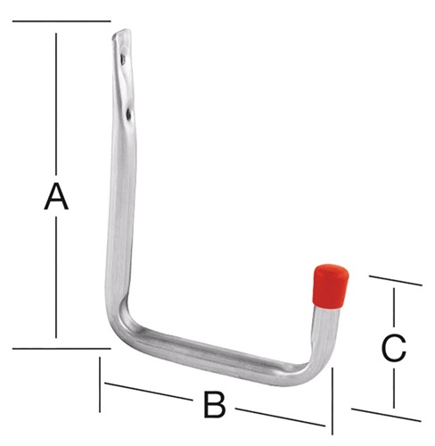 VORMANN Wandhaken U-Form o.Gummierung A.82mm STA verz.VORMANN