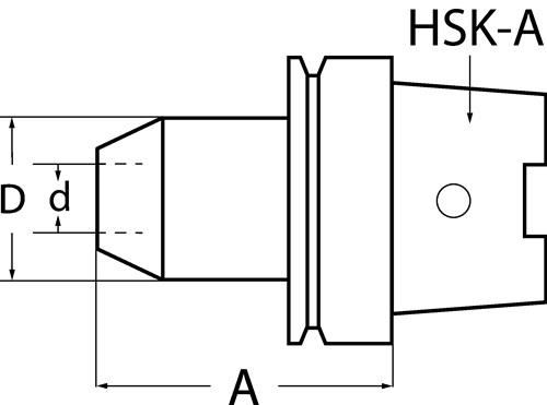 PROMAT Flächenspannfutter DIN 69893A Weldon Spann-D.14mm HSK-A63 A.-L.80mm PROMAT