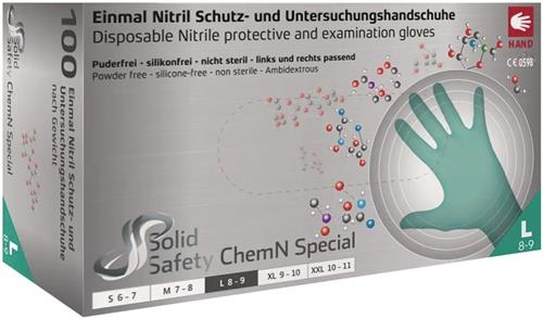 AMPRI Einweghandschuh SolidSafety ChemN Special Gr.L grün Nitril PSA III