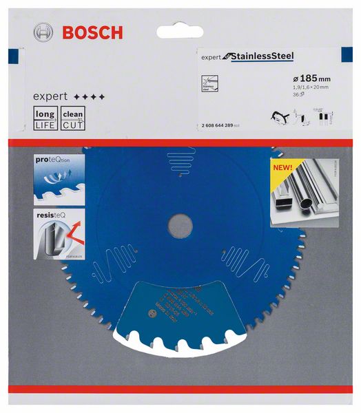 BOSCH Kreissägeblatt Expert for Stainless Steel, 185 x 20 x 1,9 x 36