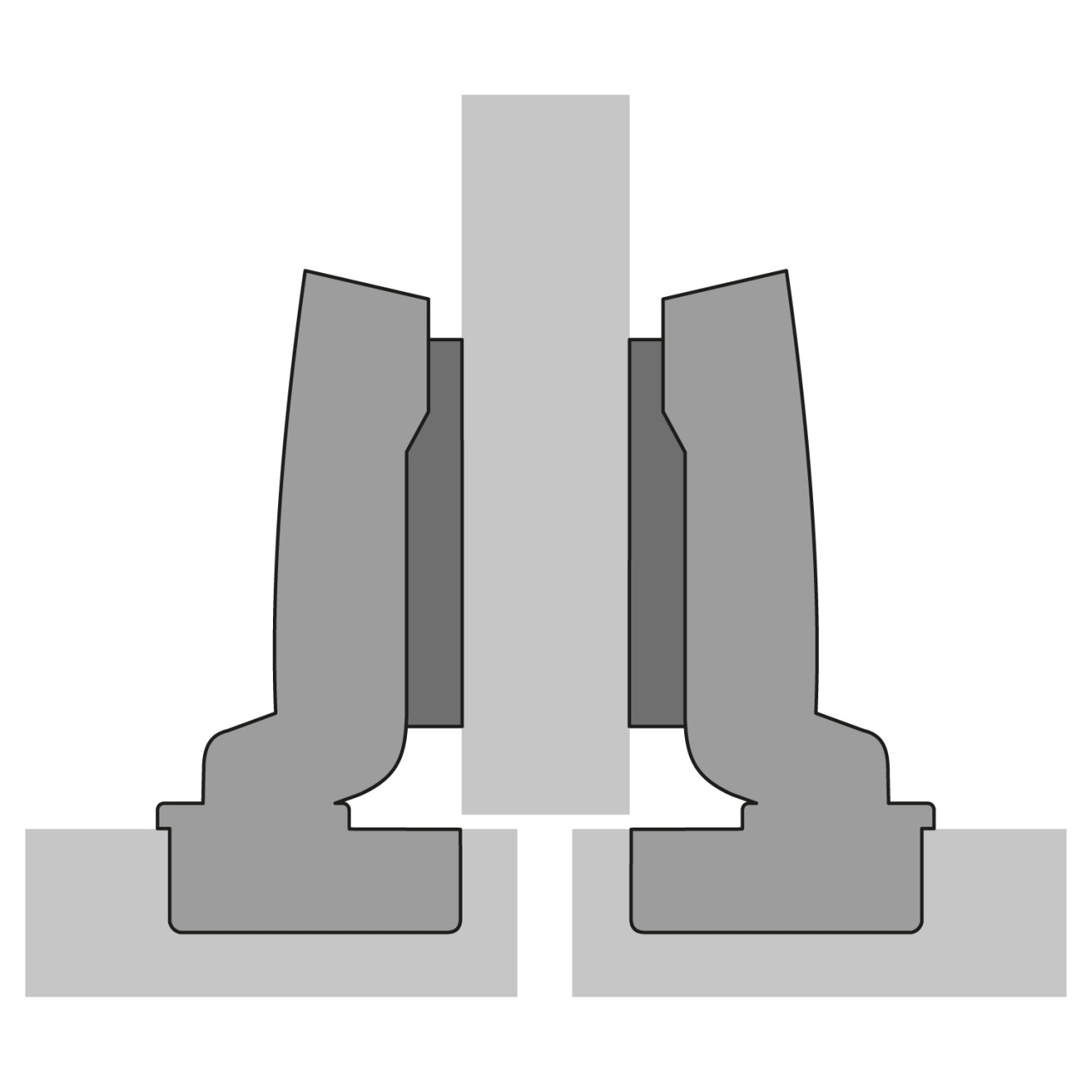 HETTICH Sensys Dünntürscharnier, Türdicke ab 10 mm, ohne integrierte Dämpfung (Sensys 8646), vernickelt, 9094376