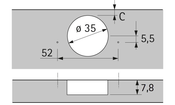 HETTICH Sensys Dünntürscharnier, Türdicke ab 10 mm, ohne integrierte Dämpfung (Sensys 8646), vernickelt, 9094360