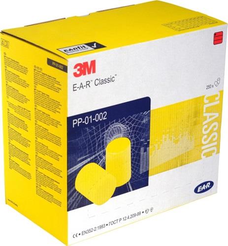 3M Gehörschutzstöpsel E-A-R™ Classic™ SNR 31 dB 250 Paar/Packung,Kissenpackung 3M