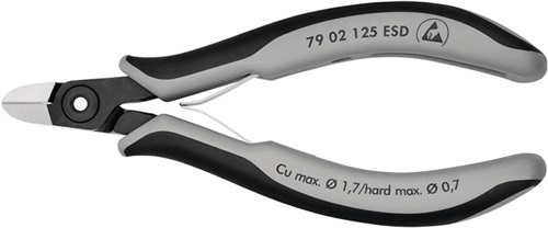 KNIPEX Präzisions-Elektronik-Seitenschneider L.125mm Form 4 Facette nein pol.