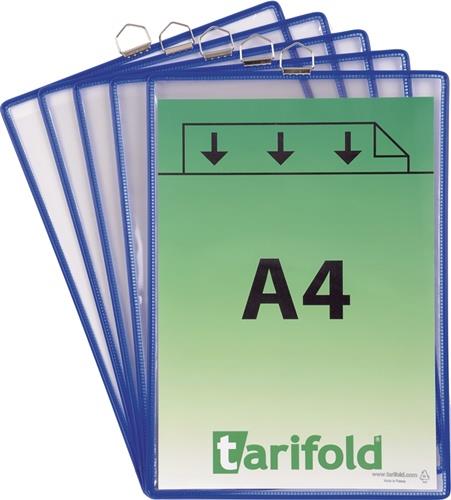 TARIFOLD Klarsichttasche PVC reflexionsfrei DIN A4 blau 5St./Btl.TARIFOLD