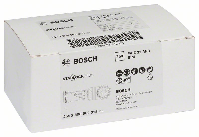 BOSCH BIM Tauchsägeblatt PAIZ 32 APB, Wood and Metal, 60 x 32 mm