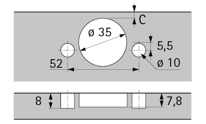 HETTICH Sensys Dünntürscharnier, Türdicke ab 10 mm, ohne integrierte Dämpfung (Sensys 8646), vernickelt, 9094386