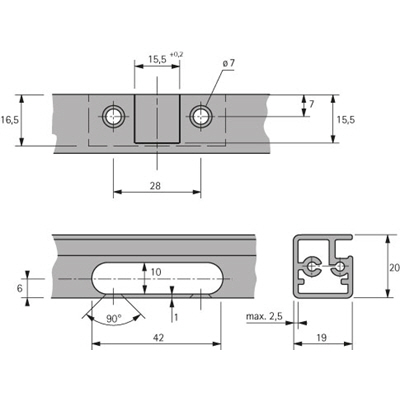 HETTICH Intermat Alurahmenscharnier (Intermat 9936 Alu), einliegend, zum Anschrauben, 77729