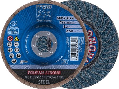 PFERD Fächerscheibe POLIFAN Z SGP STRONG STEEL D.125mm K.50 kon.INOX ZK PFERD