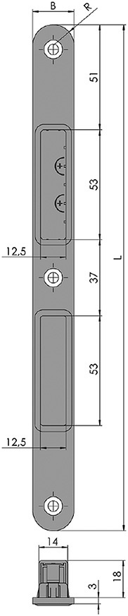 KFV Flachschließblech FSS 116-200-20HR, rund, Edelstahl