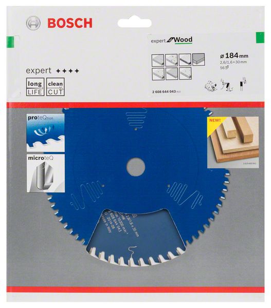 BOSCH Kreissägeblatt Expert for Wood, 184 x 30 x 2,6 mm, 56