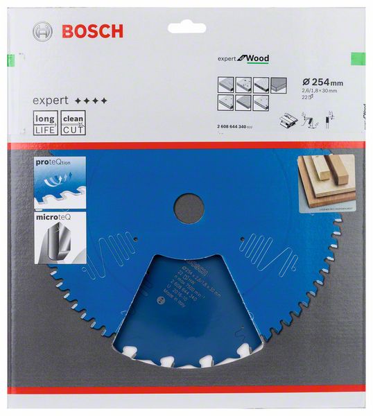 BOSCH Kreissägeblatt Expert for Wood, 254 x 30 x 2,6 mm, 22