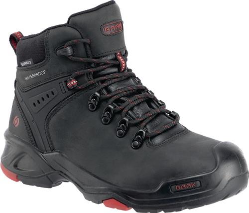 BAAK Sicherheitsstiefel Bailey Gr.44 schwarz/rot Leder S3 SRC HRO WR EN20345 BAAK