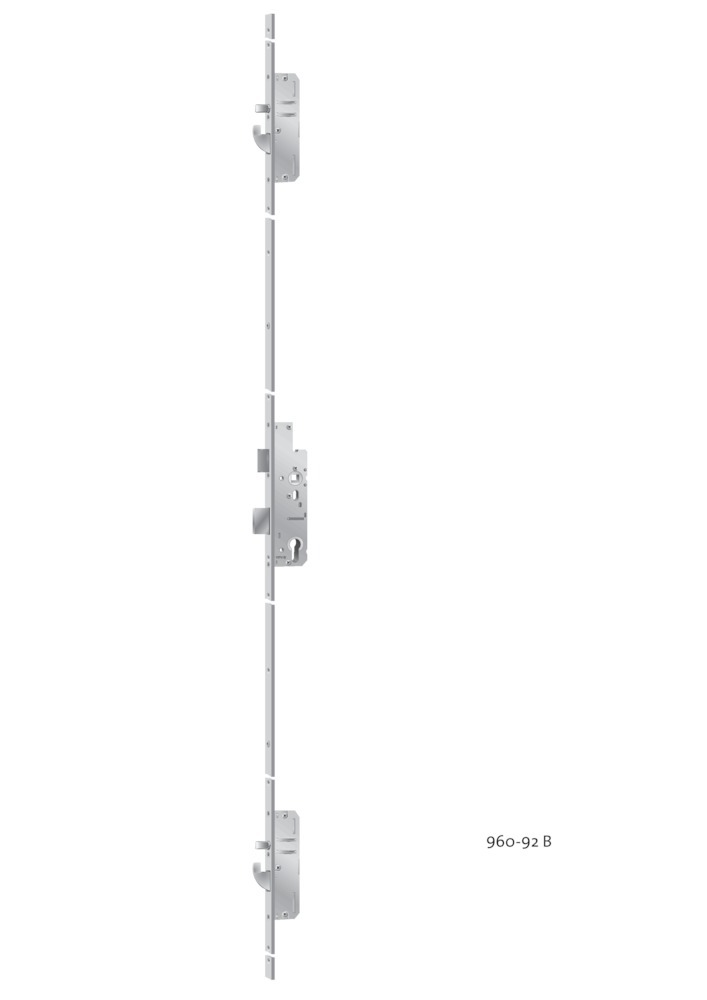 KFV Panik-Mehrfachverriegelung für einflügelige Türe MFP EP960BSA, 9/92 mm, kantig, Edelstahl 3514000