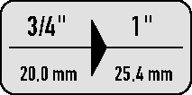 Vergrößerungsstück 1058-1 Antr.3/4 Zoll Abtrieb 3/4 Zoll L.60,6mm HAZET