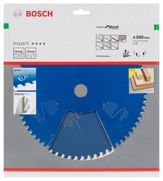 BOSCH Kreissägeblatt Expert for Wood, 260 x 30 x 2,4 mm, 60