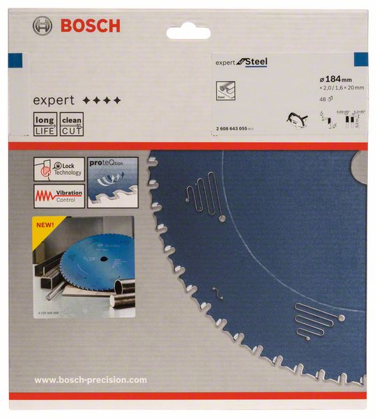 BOSCH Kreissägeblatt Expert for Steel, 184 x 20 x 2,0 mm, 48