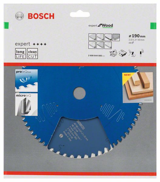 BOSCH Kreissägeblatt Expert for Wood, 190 x 30 x 2,0 mm, 48